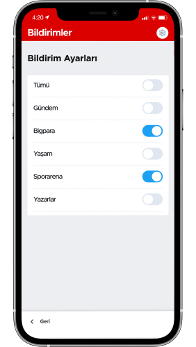 Hürriyet Mobile App Android Bildirimler